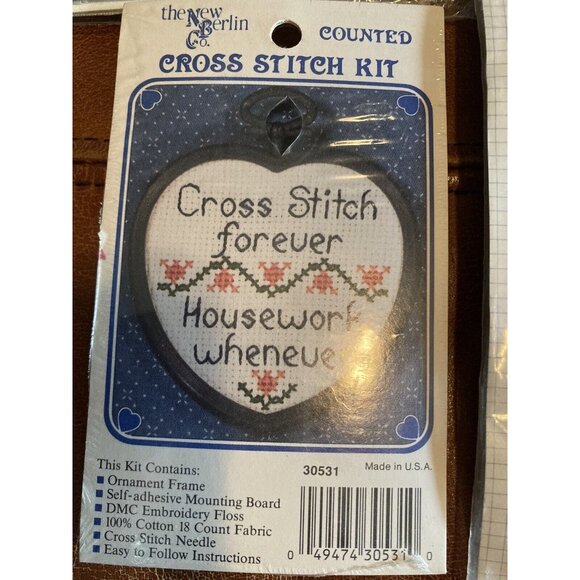 Lot 4 VTG Cross Stitch Kits NIP Wise Guys Sunset And New Berlin Co Made In USA - Picture 6 of 6